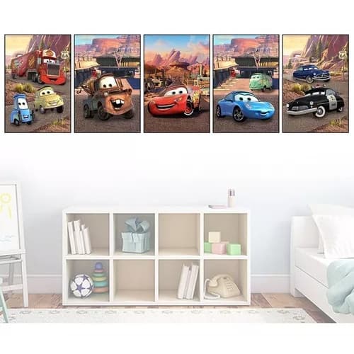 kit de quadros decorativo cars desenho relampago