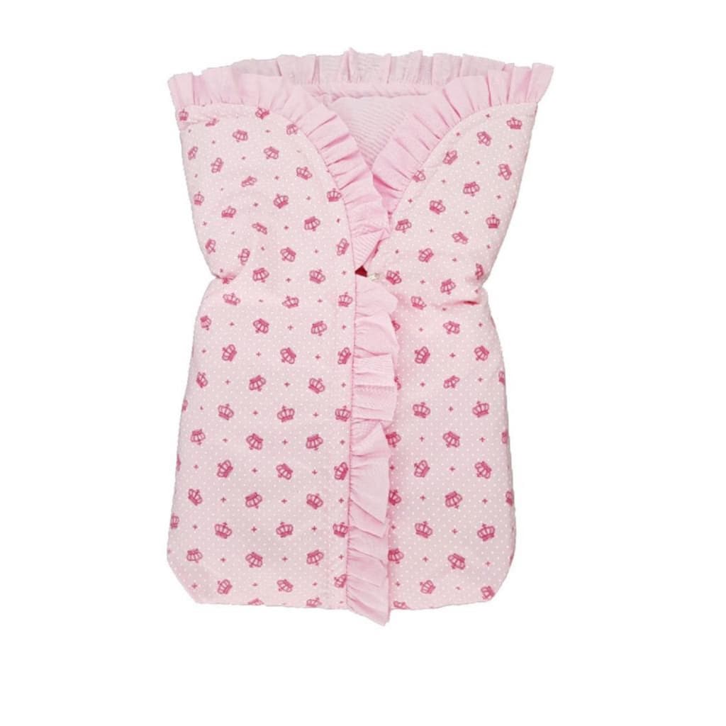 Porta Bebê Saco de Dormir Quentinho e Macio Coroas Rosa