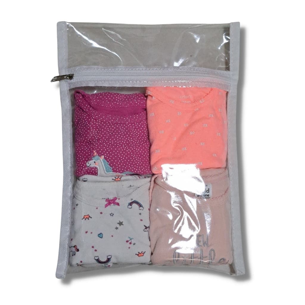 Kit 05 Saquinhos Maternidade Organizador Viagem Mala Bebê VIAGEM/ROUPA SECA e MOLHADA/ ROUPA LIMPA