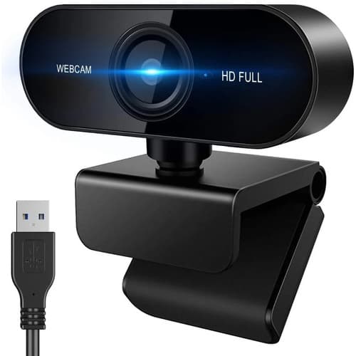 Webcam Full Hd 1080P Preta Computador Câmera Usb Visão 360º Com Microfone Home Ofice ! Microfone ! Teans, Zoom, Meet, Hangouts!