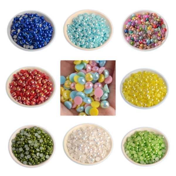 Meia Pérola ABS Colorido 4MM-6MM 20gramas