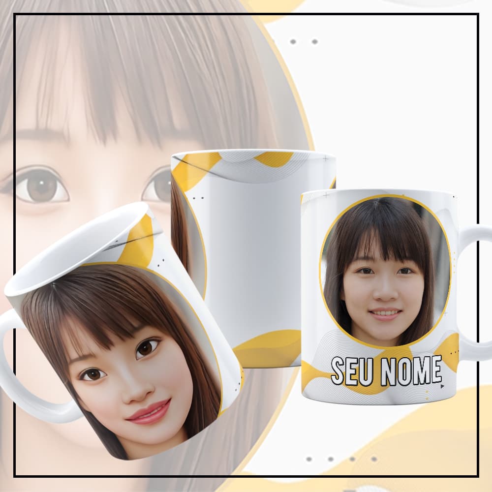 Caneca CARICATURA 3D - Transforme SUA FOTO em um desenho 3D