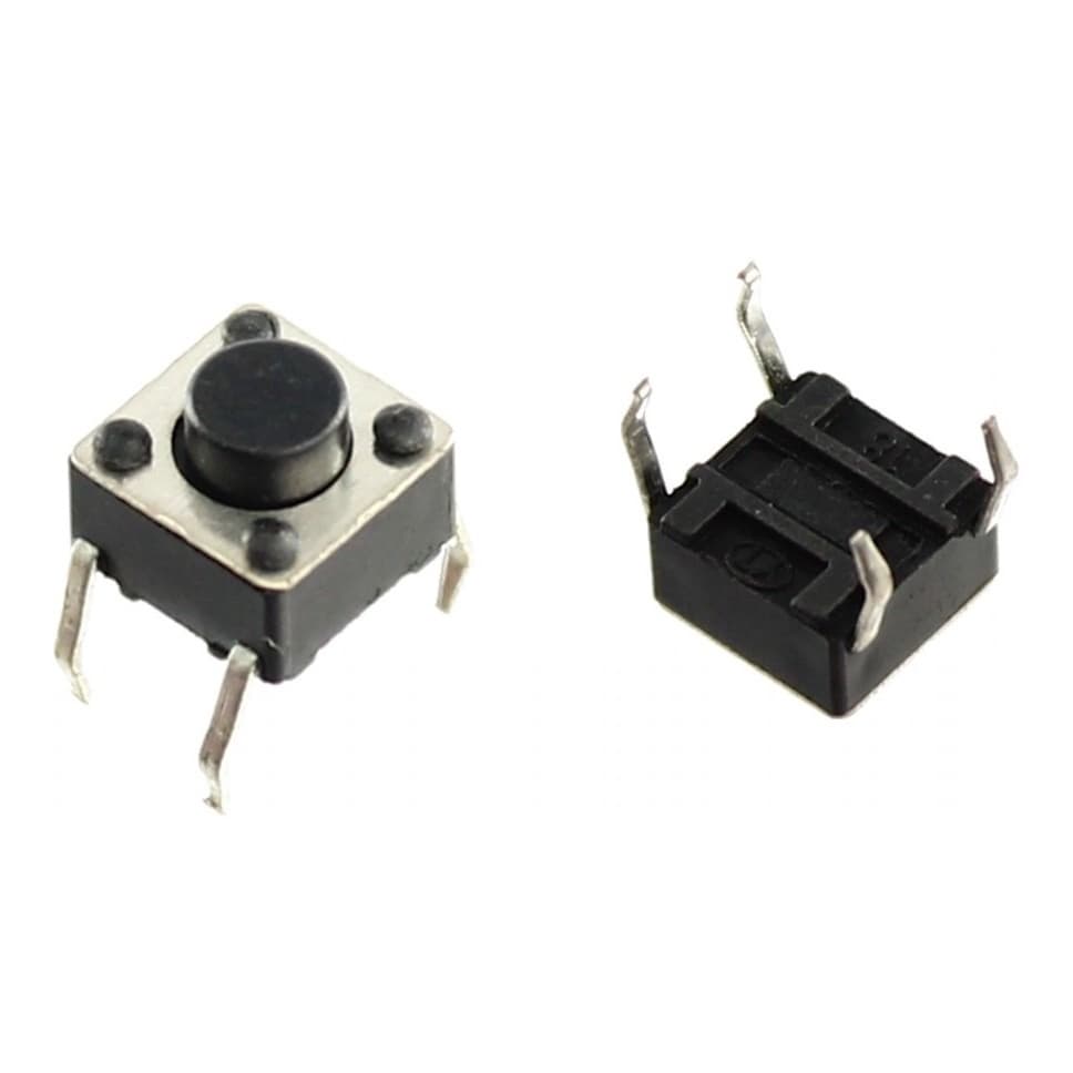 Kit 100 Peças - Chave Tactil 6x6x4,3mm 4t 180º