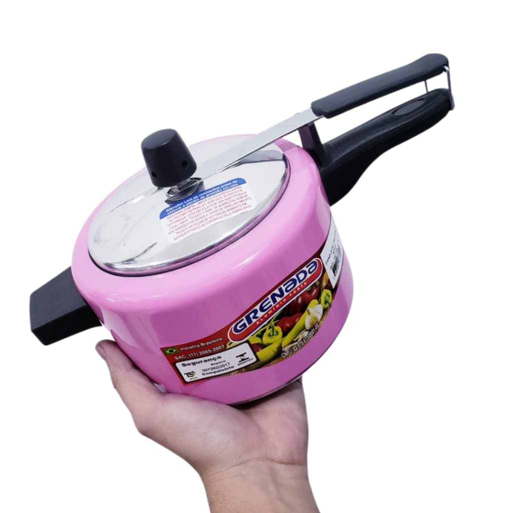Panela De Pressão Rosa 2,5 Litros Pequena Grossa