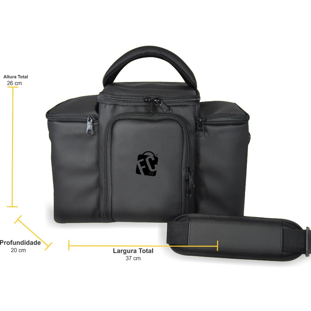 Bolsa Térmica Fitness Marmita Lacheira Academia Top Preto Pt