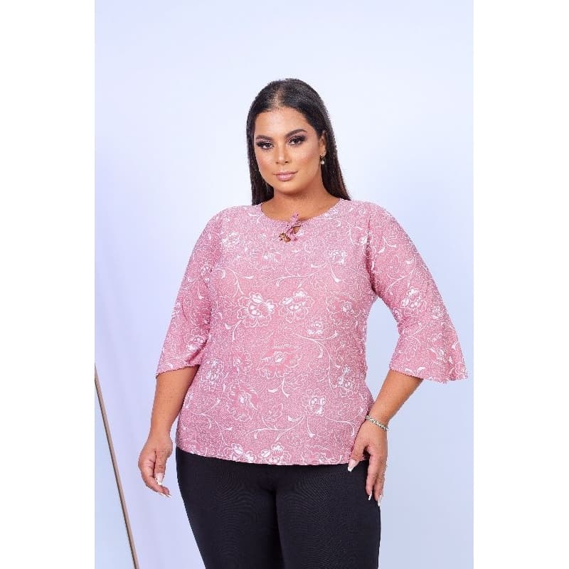 Blusa Feminina Manga Fler manga 3/4 malha fria liganete envio 24 horas