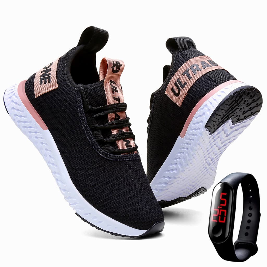 Tênis Feminino Caminhada Leve Academia Ultrabone + Relógio
