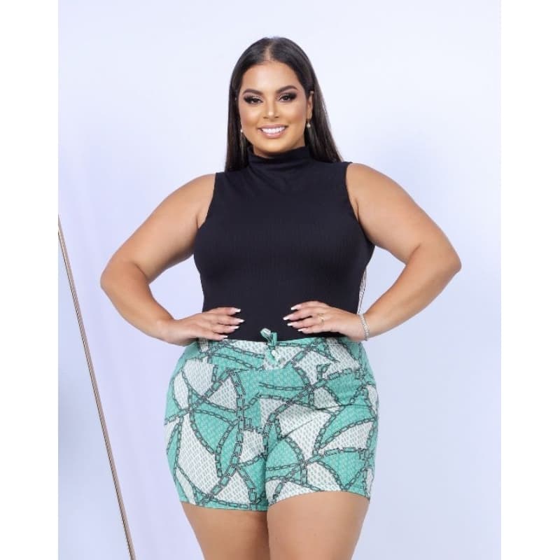 Shorts Feminino Malha Fria Fresquinha Verão Estampa