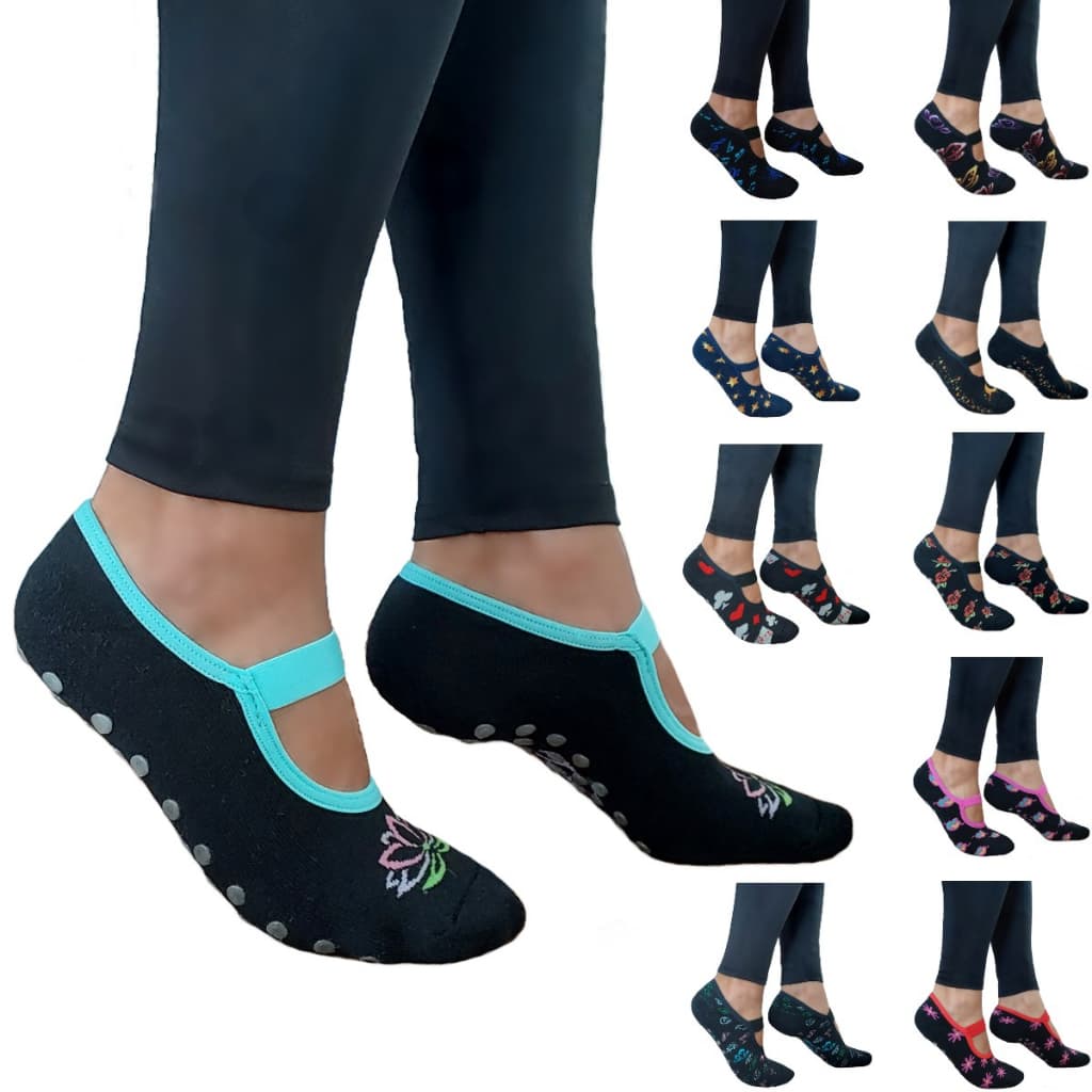 Meia Sapatilha Pilates Fitness Yoga Antiderrapante Pegada Leve