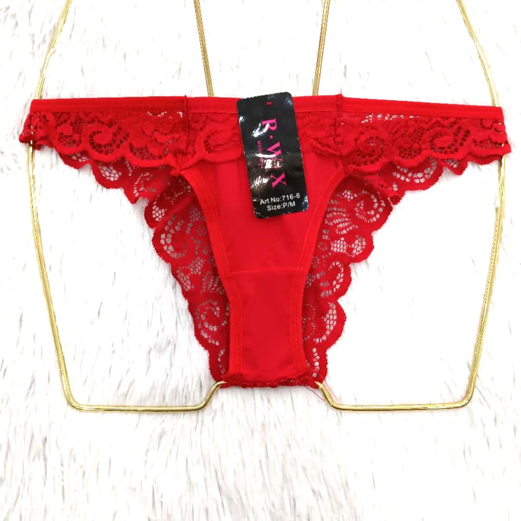 Kit calcinha feminina com renda na parte traseira 716-6