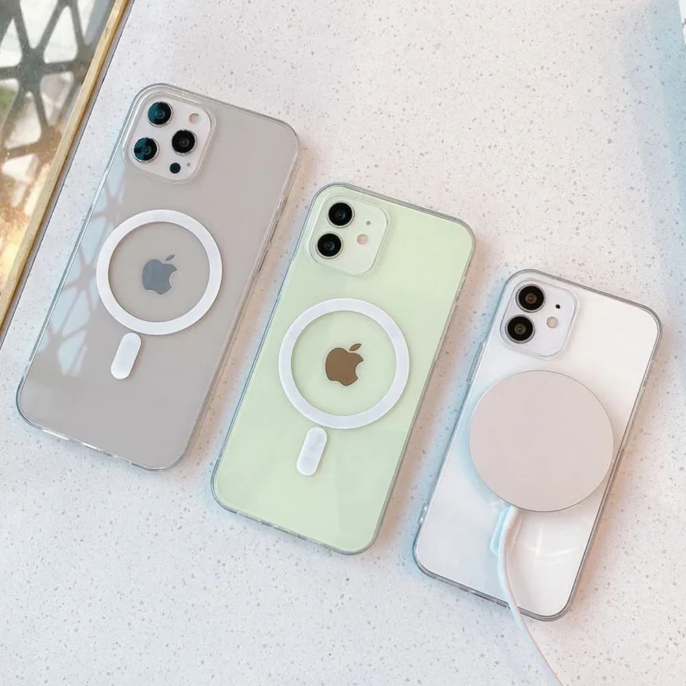 Capinha Case Mag Safe / Magnetic Magnética Transparente TPU Compatível Com iPhone