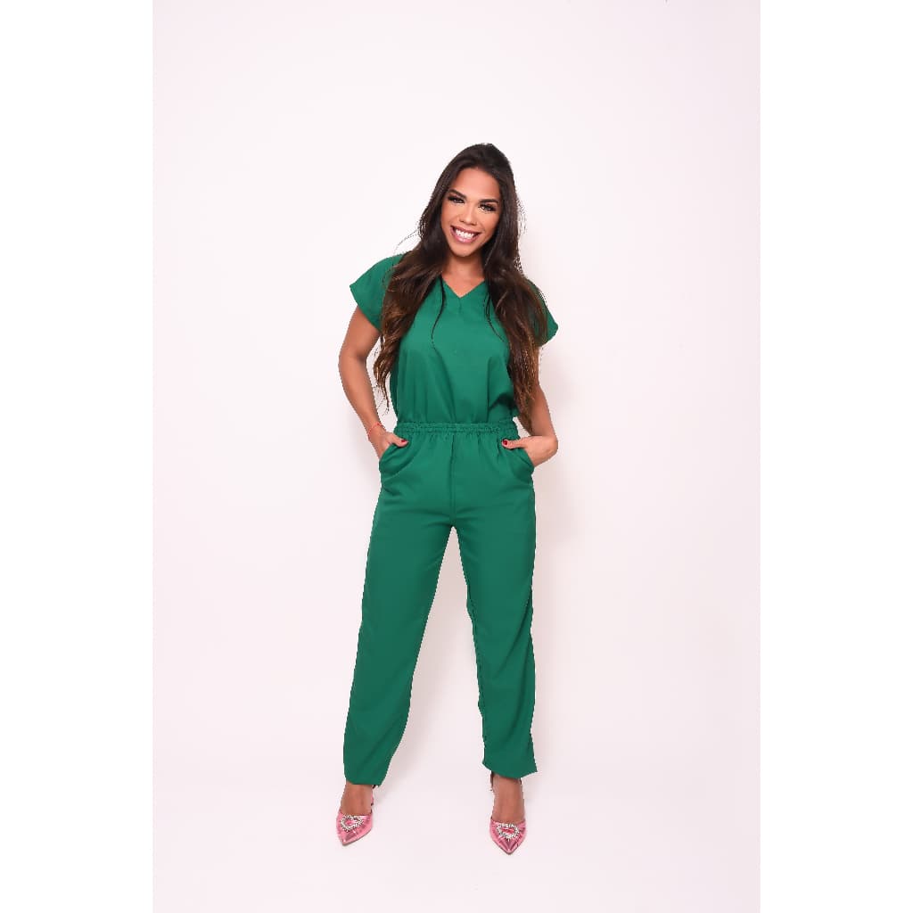 Pijama cirurgico feminino com elastano conjunto hospitalar acinturado pijama cirúrgico oxfordine manga curta