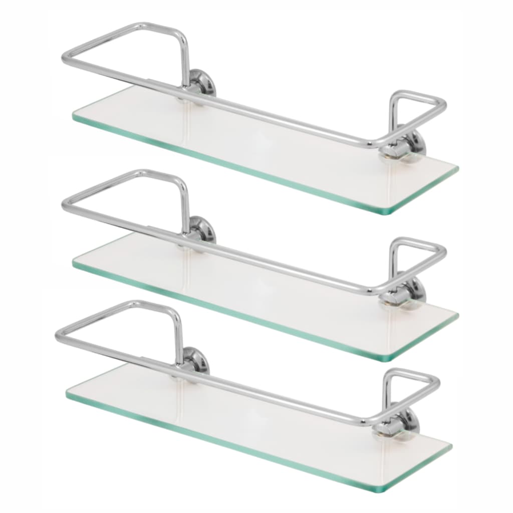 Kit 3 Porta Shampoo Prateleira Vidro Para Banheiro Ou Cozinha Reto Organizador De Box