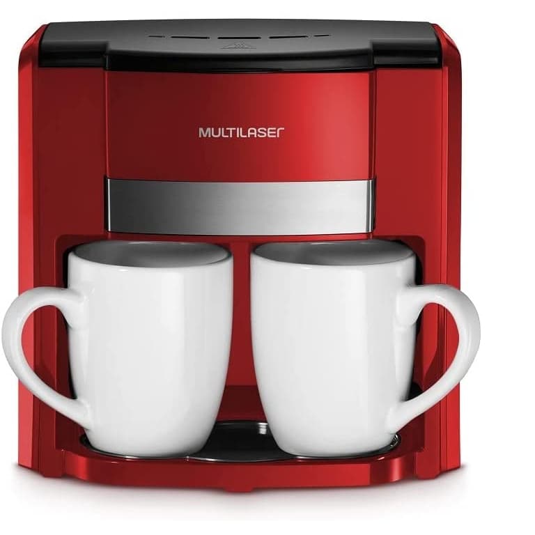 Cafeteira Elétrica 220V com 450W Capacidade de 2 xícaras Vermelho Multilaser - BE015/BE016