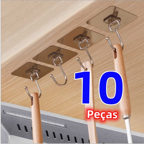 10 Peças Gancho  Adesivo Parede Multi Funcional Autocolante Casa Cozinha Quarto Banheiro