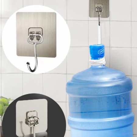 10 Peças Gancho 7 x 7 Cm Adesivo Parede Multi Funcional Autocolante Casa Cozinha Quarto Banheiro Organizado Suporta