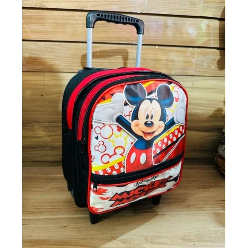 Mochila infantil de rodinha para creche do personagem Mickey menino