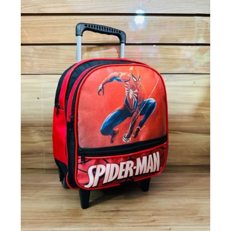 Mochila infantil escolar de Rodinhas para creche do personagem homem aranha SPIDERMAN