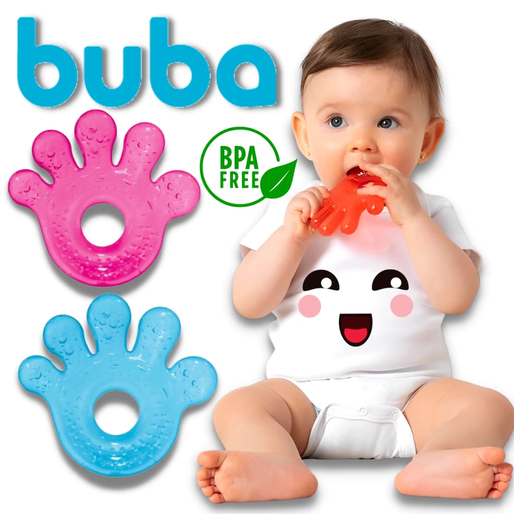 Mordedor Buba Para Bebês Com Água Massageia Gengiva Auxilia Nos Sintomas de Nascimento dos Dentinhos