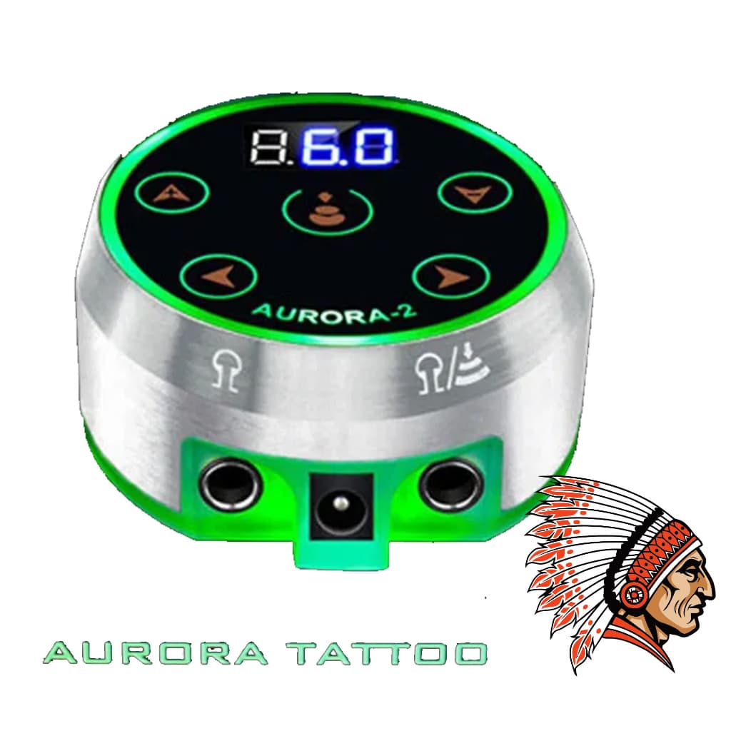 Fonte Digital Tatuagem Aurora 2 Touch para 2 Máquinas com Pedal Integrado