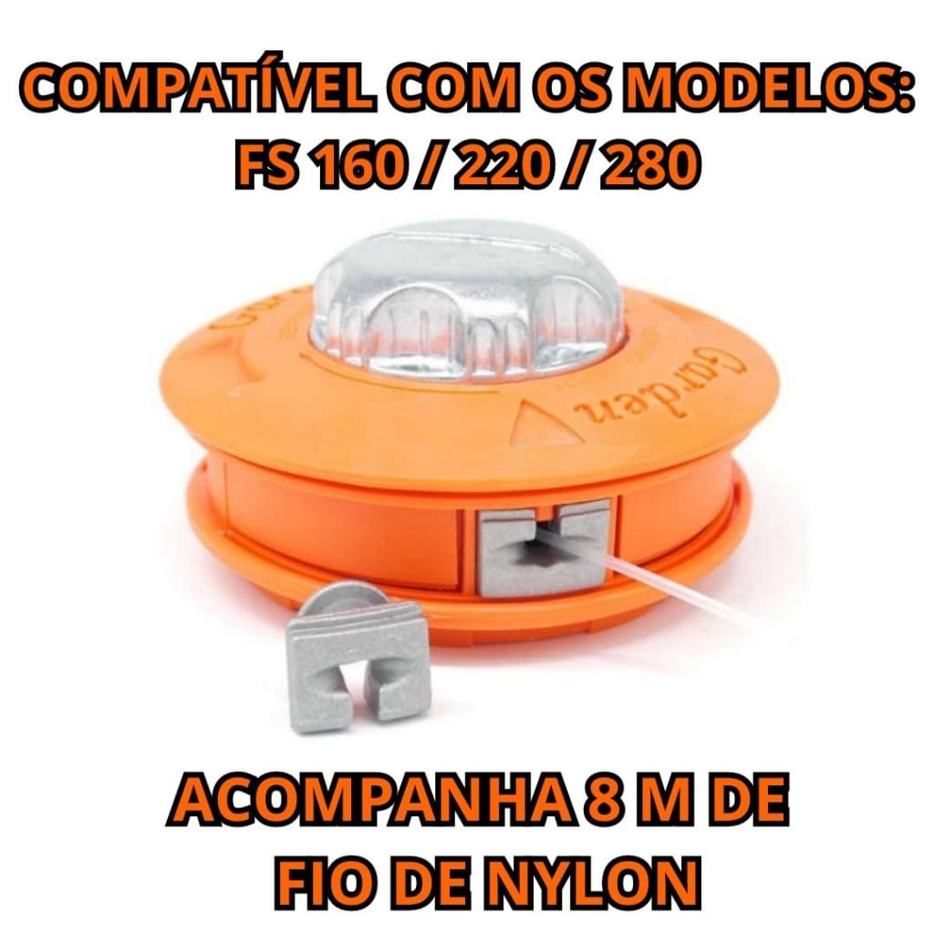 Carretel Fio De Nylon Para Roçadeiras Stihl FS 160 220 280 Automático Easy Load Reforçado