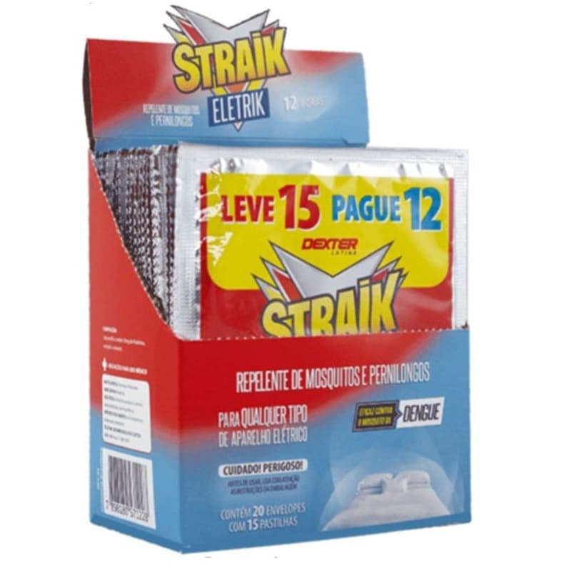 Refil Straik 20 Cartelas – 300 Pastilhas – Máxima Proteção Contra Mosquito da Dengue