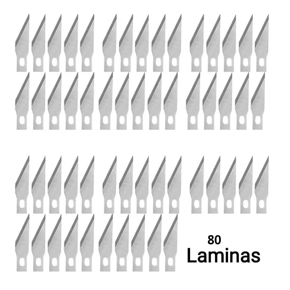 Lâminas modelo 11 com 80 peças para estilete de precisão