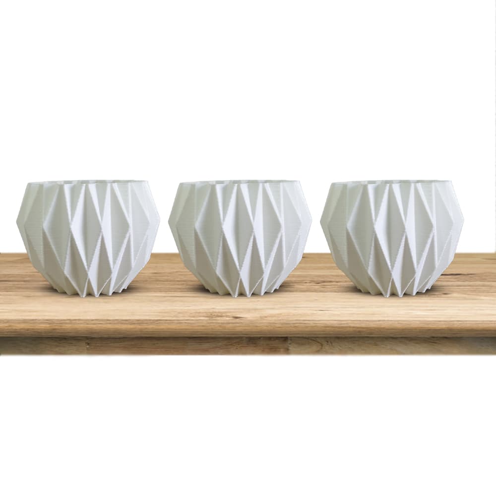 Kit 3 Vasos Decorativos Origami Geometrico para Suculentas