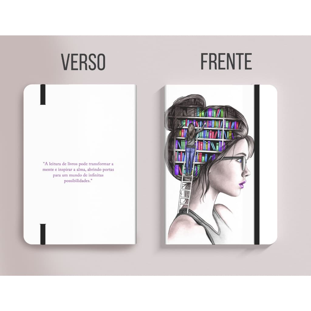 Caderneta Tipo Moleskine A5 A leitura da mente - para desenho sem pauta