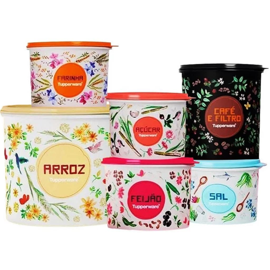 Tupperware Floral - Caixa de Armazenagem