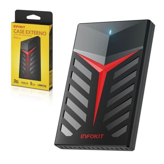 Case Para Hd Externo Usb 3.0 Gamer 2.5 Sata Protect Com Led