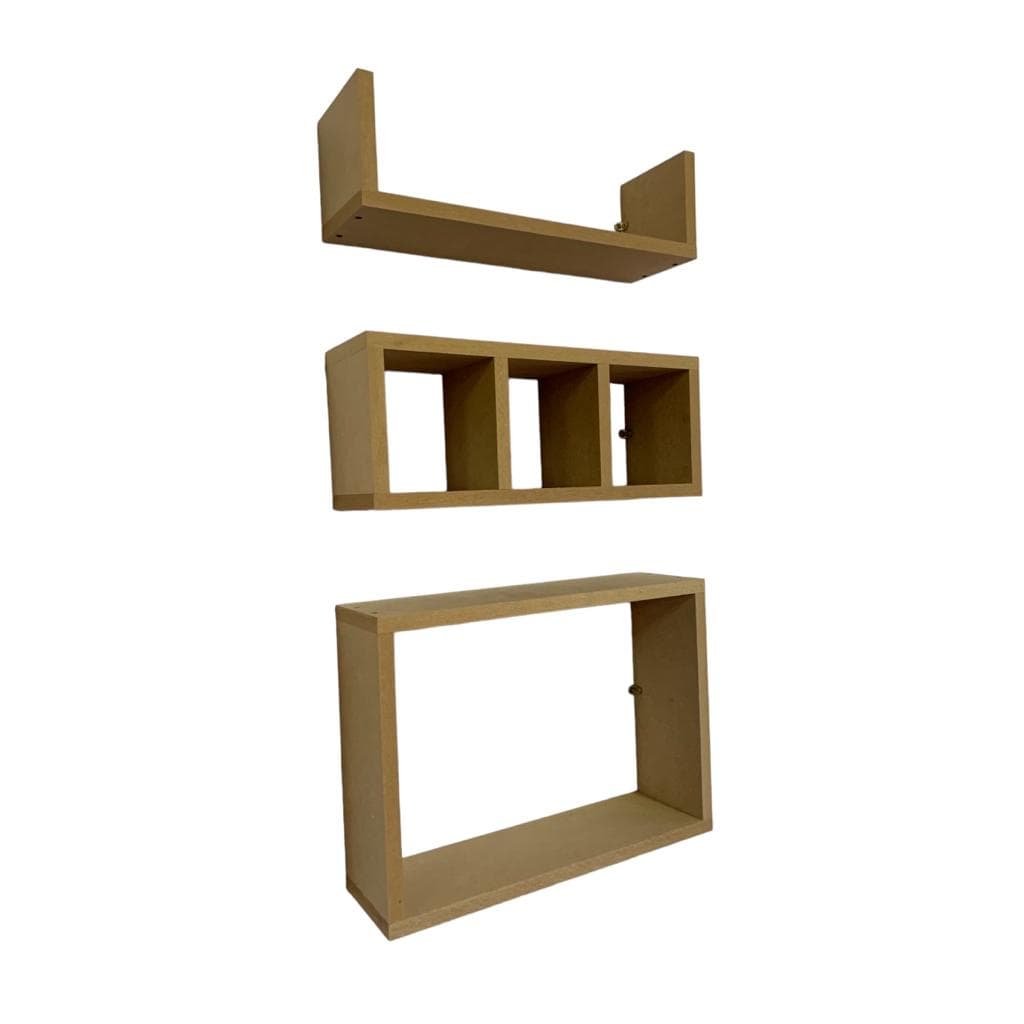 Nicho Banheiro , Mdf Cru  Kit 3pçs Entregue Montado