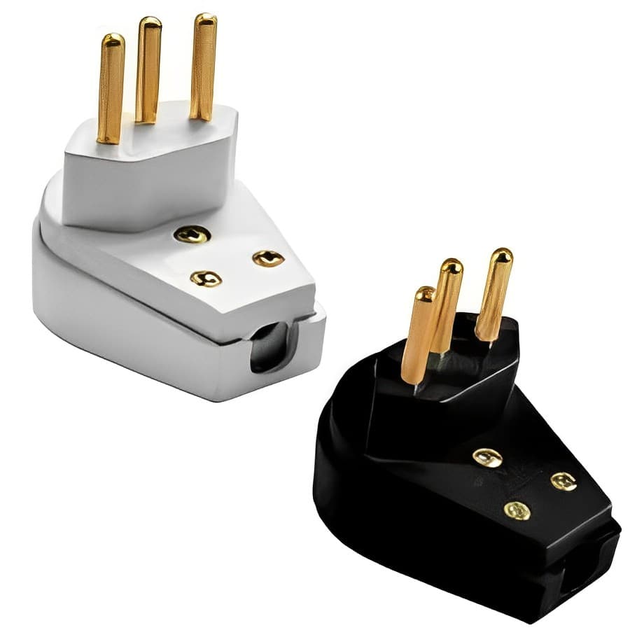 Kit c/ 10 Peças Plug Pino Macho Gigante 2p+t Preto e Branco 10A e 20A Plugue Prensa Cabo Extensão Conexão Fêmea