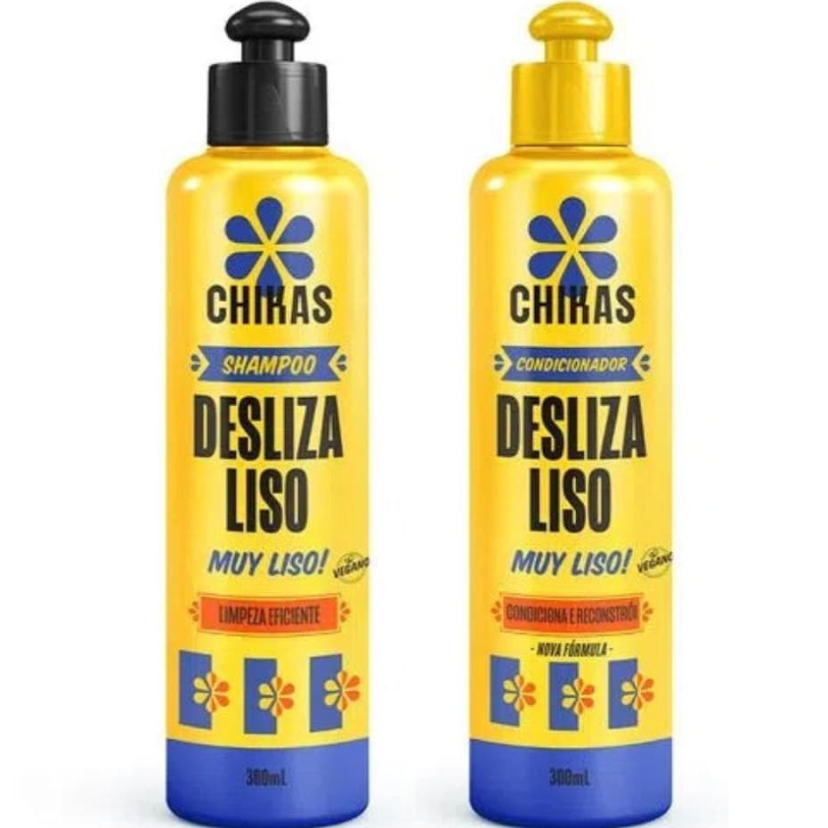 Kit Shampoo + Condicionador 300ml Desliza Liso Chikas Cosmeticos