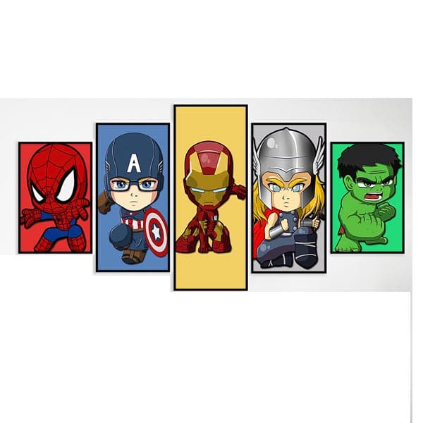 5 pçs  arte da parede super-herói aranha homem  casa decoração pintura murais fãs de super-herói
