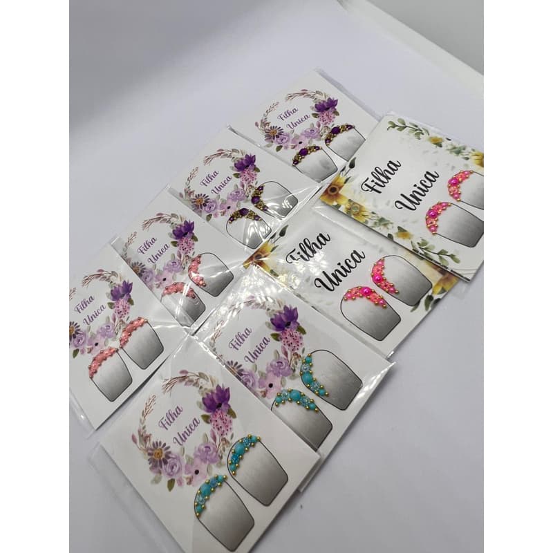 kit 100 cartelas joias de cantinho