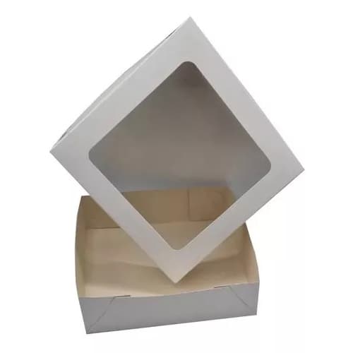 10 un Caixa De Presente Visor Branca - 20x20x6 cm branca