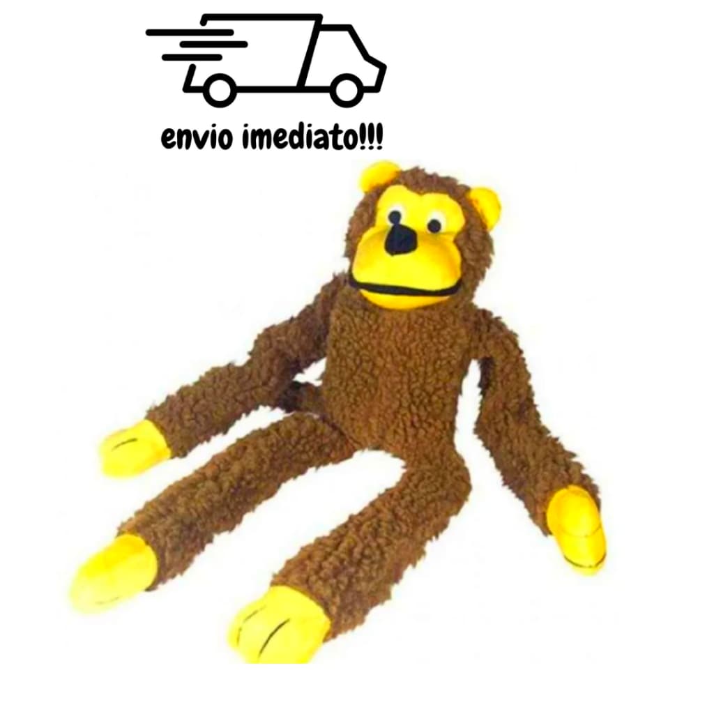 Macaco Caco De Pelúcia Brinquedo Para Cachorro Com Apito