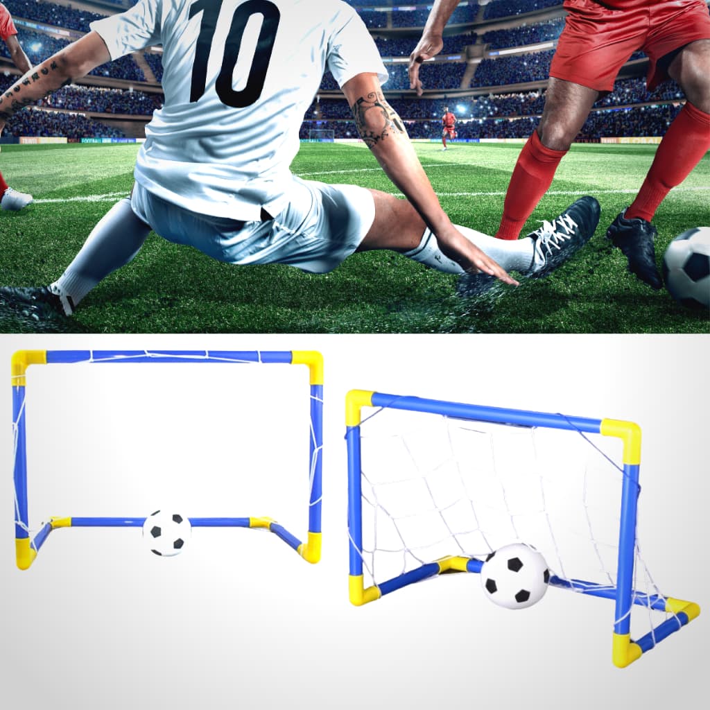 Mini Traves com Rede +  Bola +  Bomba de Encher / Trave Golzinho Futebol Infantil kit 01 ou 02 Unidades