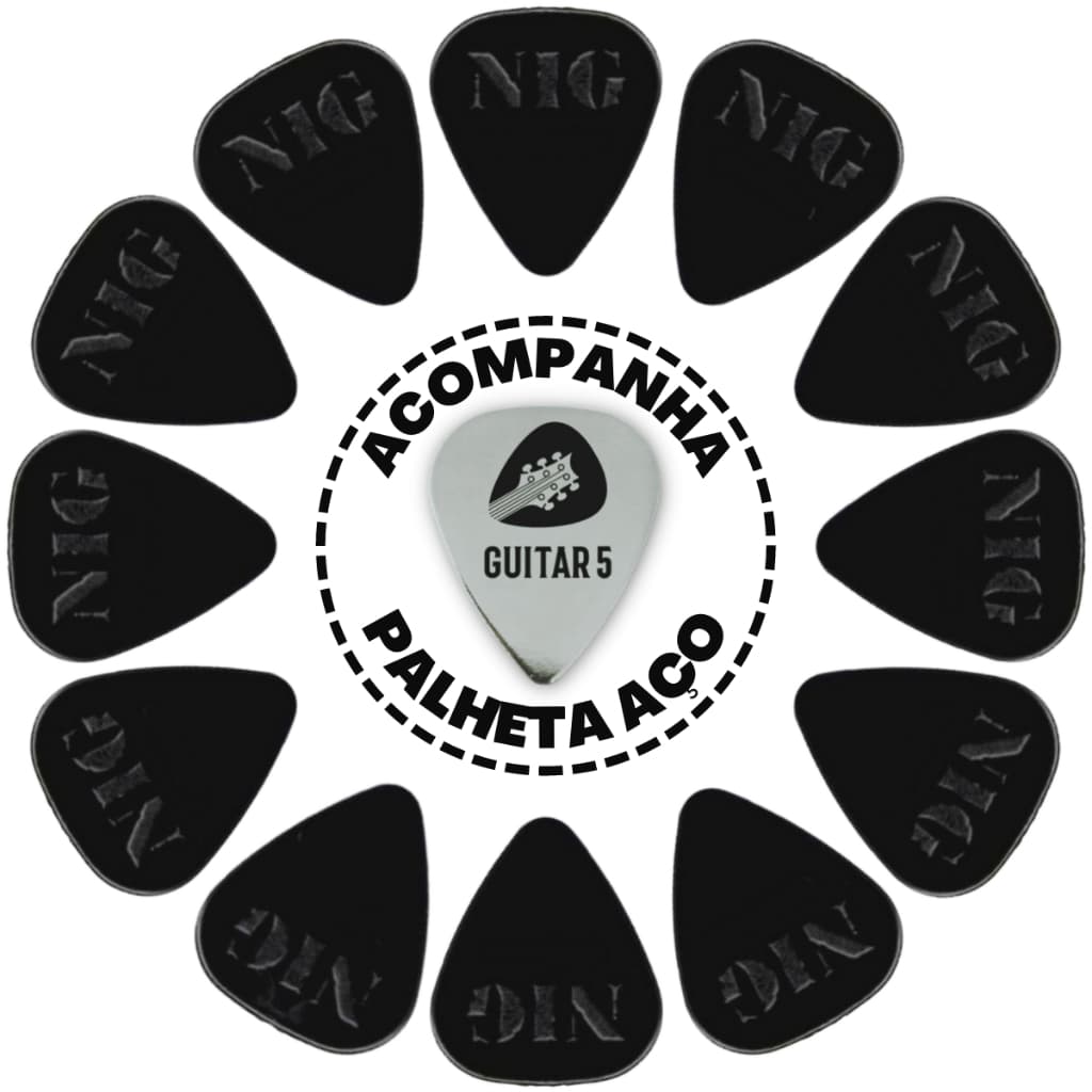 Kit Com 12 Palhetas Para Guitarra Violão Nig 0.50 / 0.70 / 1.00 / 1.50 / 2.00mm Escolha Espessura - Paletas De Cavaquinho Cavaco Ukulele