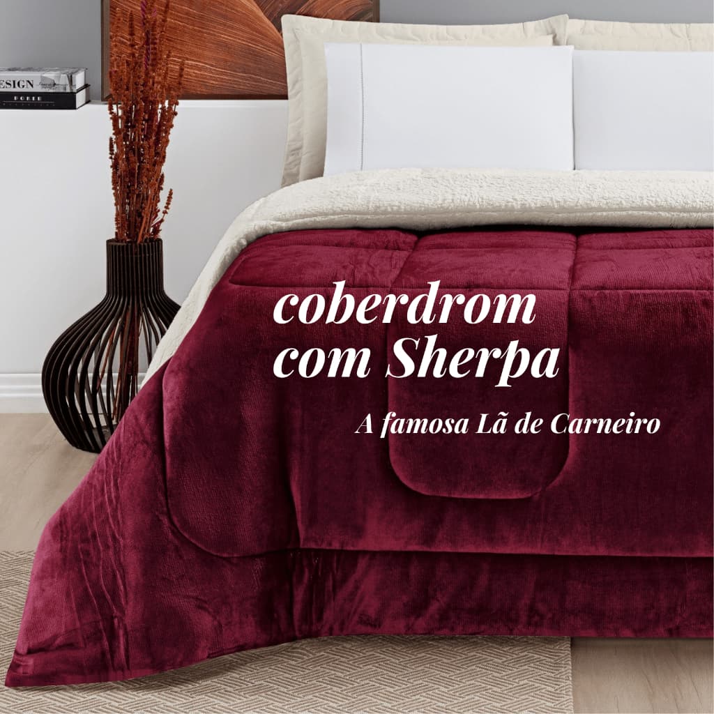 Cobertor casal QUEEN FOFÃO Coberdrom grosso pele de carneiro Coberdron sherpa Dupla Face macio