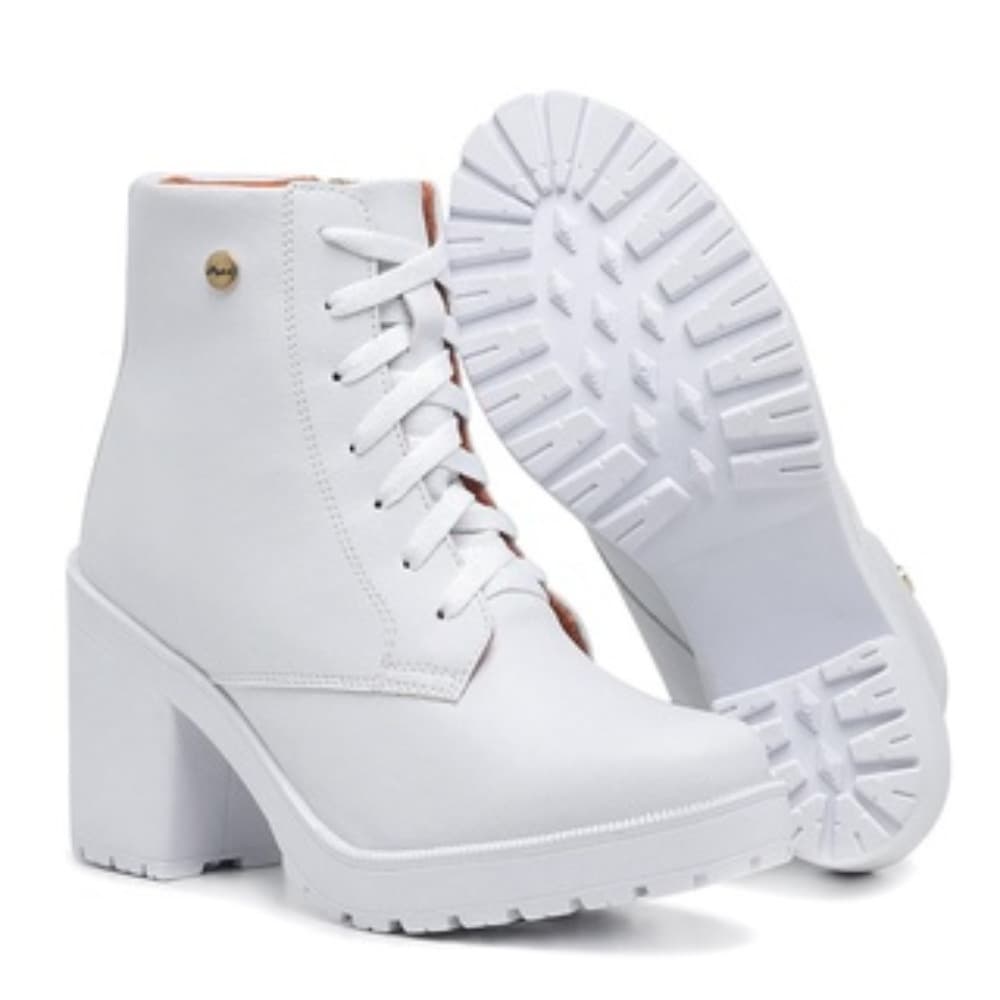 Bota Branca Cano Curto Feminina Botinha de Salto Alto ENVIO IMEDIATO