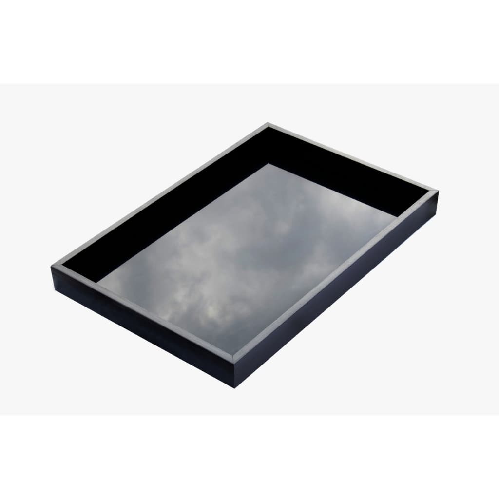 Bandeja Decorativa 30x45 Preta C/Vidro  Preto