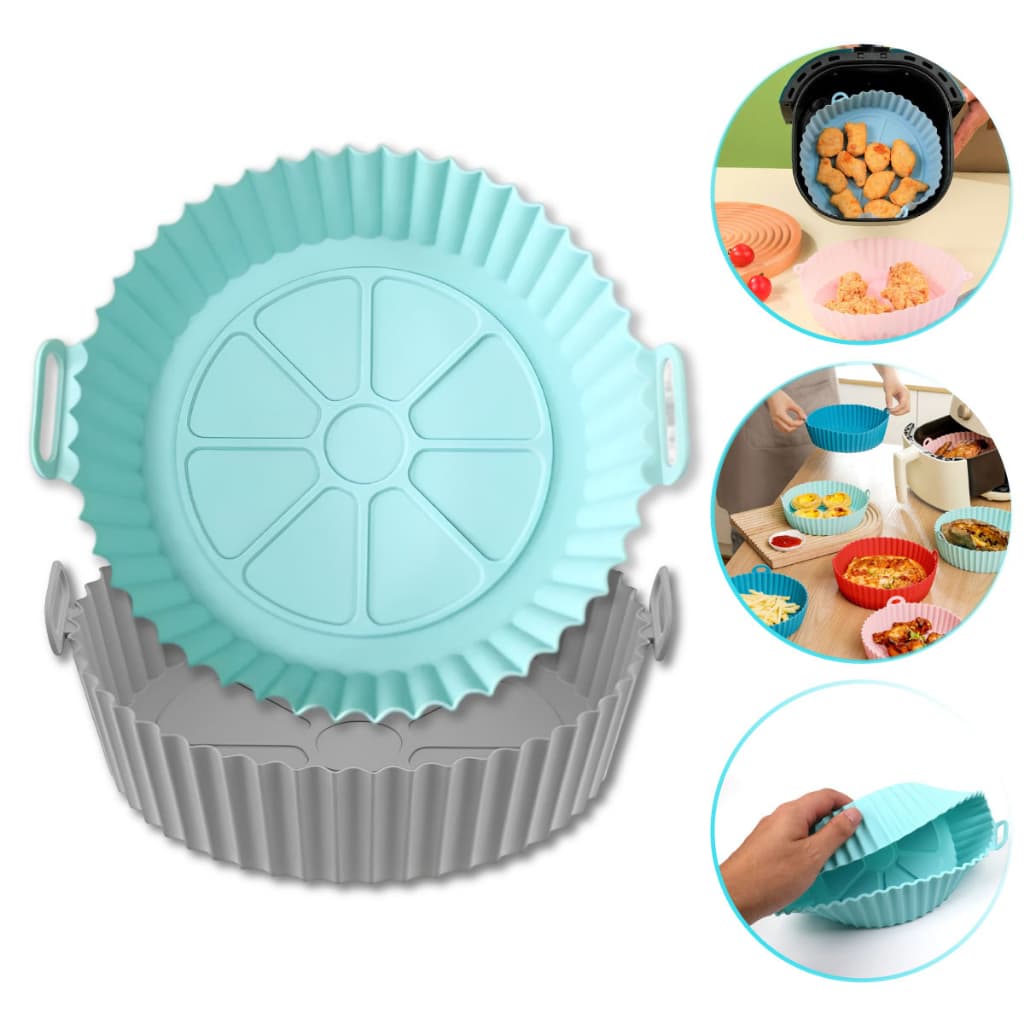 Forma Assadeira Para Fritadeira Air Fryer Em Silicone Flexível Lavável