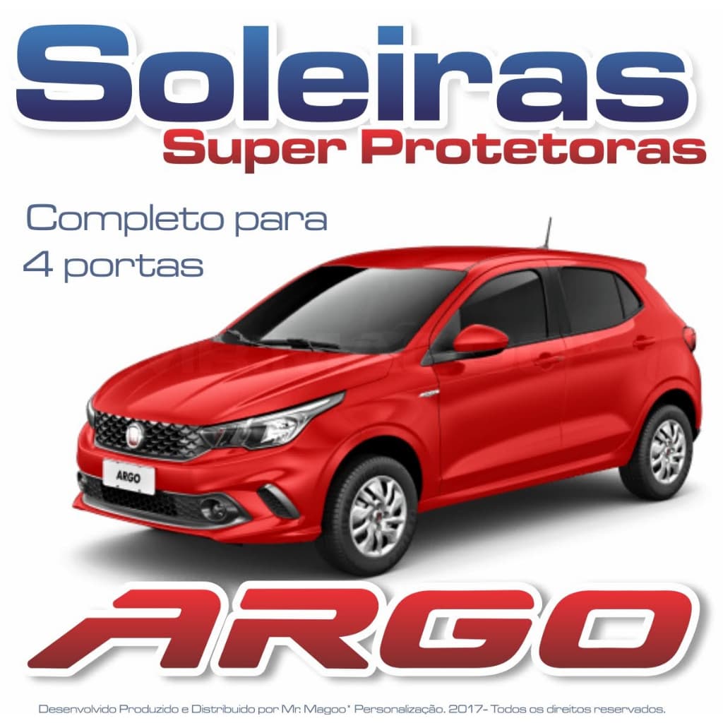Kit FIAT ARGO - Soleiras Super Protetoras com Soleira da Mala Acessórios para Carro MRMAGOO