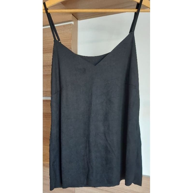 Regata Preta/blusa/camiseta/imita veludo/G