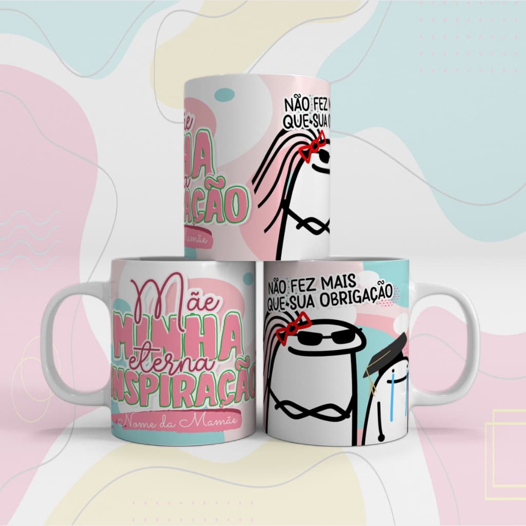 KIT CANECA + AZULEJO - Tema Dia Das Mães