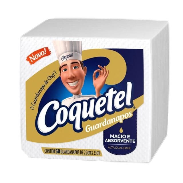 Guardanapo Coquetel 50 Unidades 22x23 Caixa Com 10 Pacotes