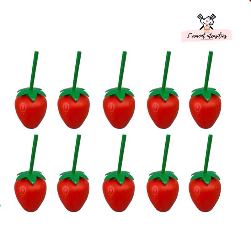 Copo Plástico Fruta Morango 500 ml - Kit Com 10 Copos Injetemp