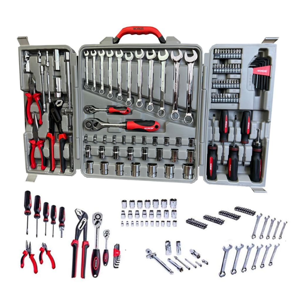Jogo De Ferramentas Kit 110 Peças Profissional Com Maleta qualidade Worker